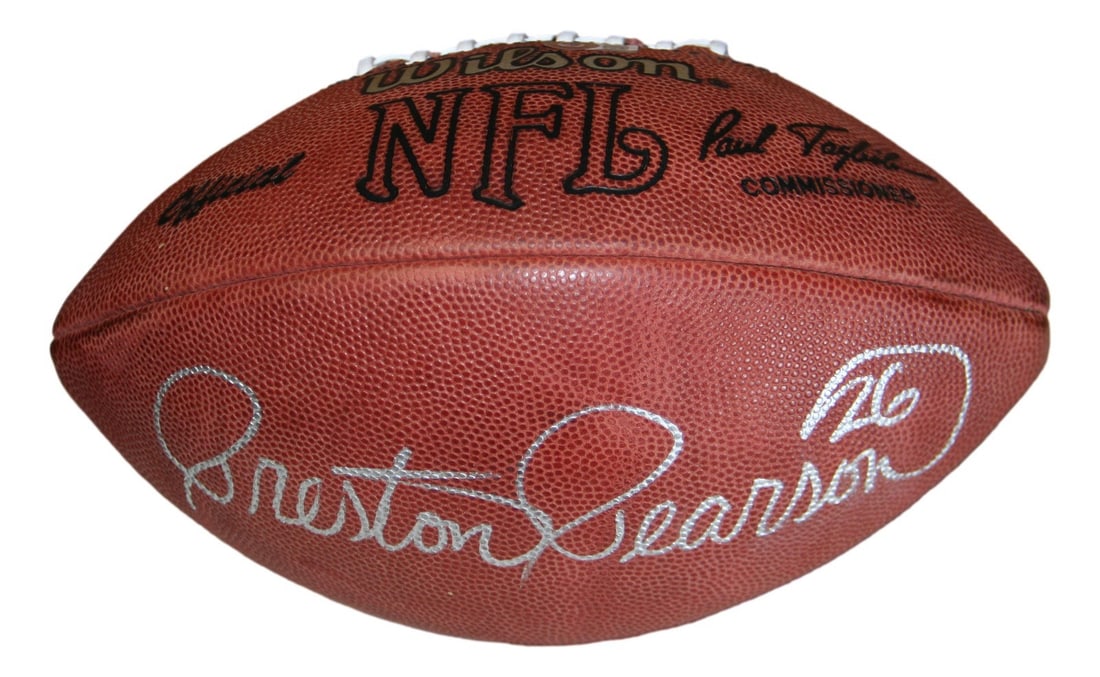 Dallas Cowboys Preston Pearson Signed NFL Leather Football BAS (1 of 3)