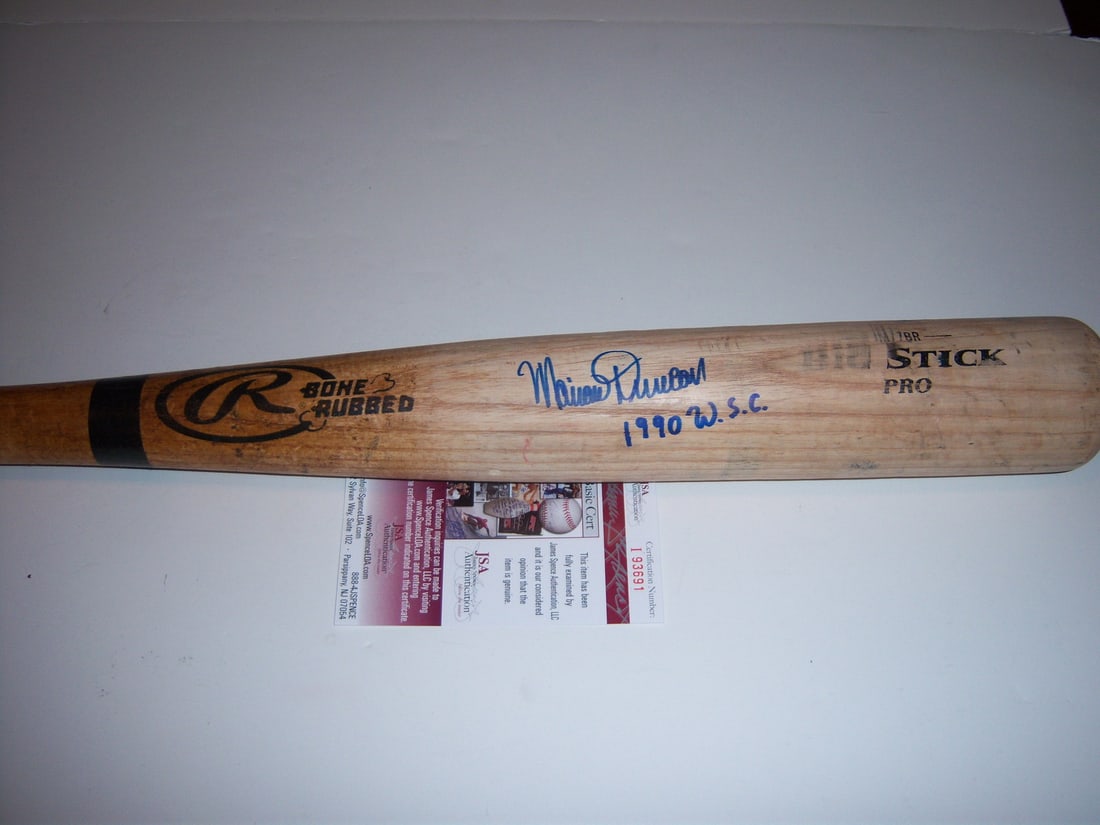 Game Used Bat Autographed by Mariano Duncan Cincinnati Reds 1990 Champions JSA COA (1 of 1)