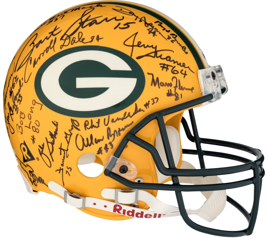 1966 Green Bay Packers Super Bowl I Signed Helmet PSA DNA Beckett Authenticated: 1966 Green Bay Packers Super Bowl I Signed Helmet PSA DNA Beckett Authenticated Celebrate the legacy of the Green Bay Packers with this remarkable 1966 Super Bowl I Team Signed Helmet. This full-sized
