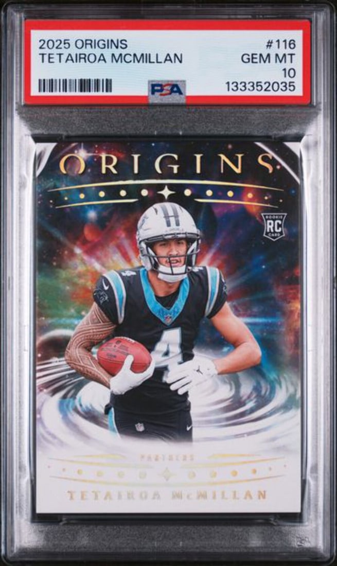 PSA 10 Tetairoa McMillan 2025 Origins Rookie Football Card #116 (1 of 2)