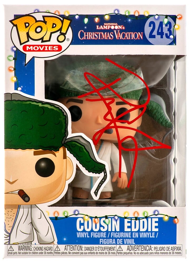 Randy Quaid Signed Christmas Vacation Cousin Eddie Funko Pop #243 with COA: Randy Quaid Signed Christmas Vacation Cousin Eddie Funko Pop #243 with COA Celebrate the holiday spirit with this Randy Quaid signed Christmas Vacation Cousin Eddie Funko Pop Doll #243. This collectib
