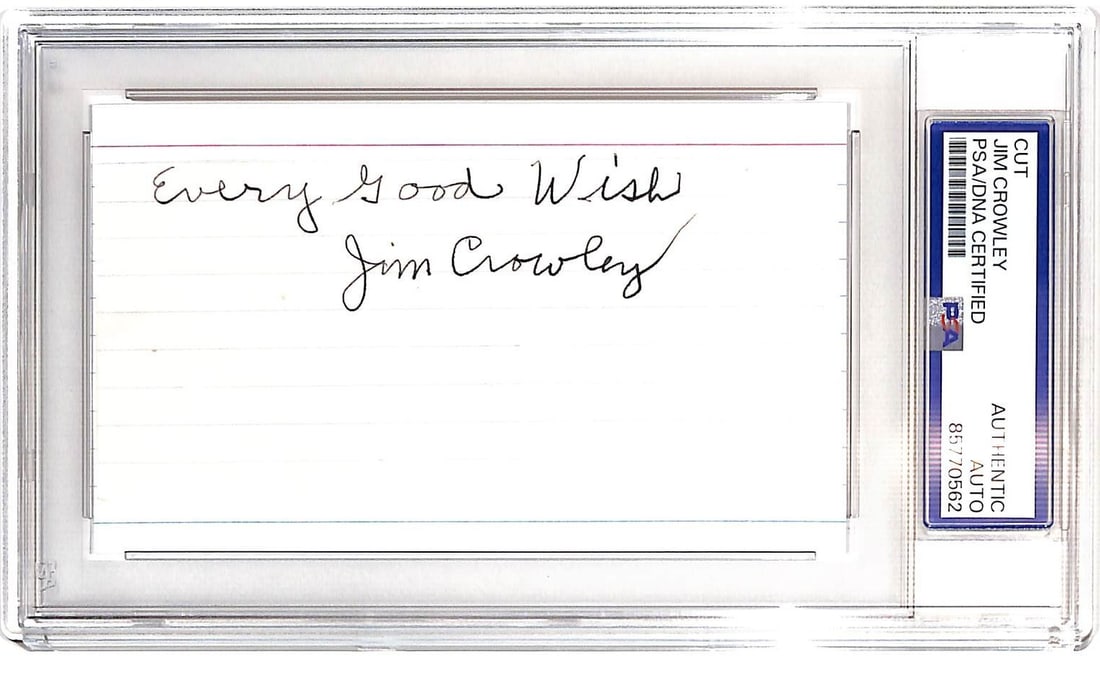 Signed 3x5 Cut Featuring Jim Crowley PSA Notre Dame Four Horsemen (1 of 2)