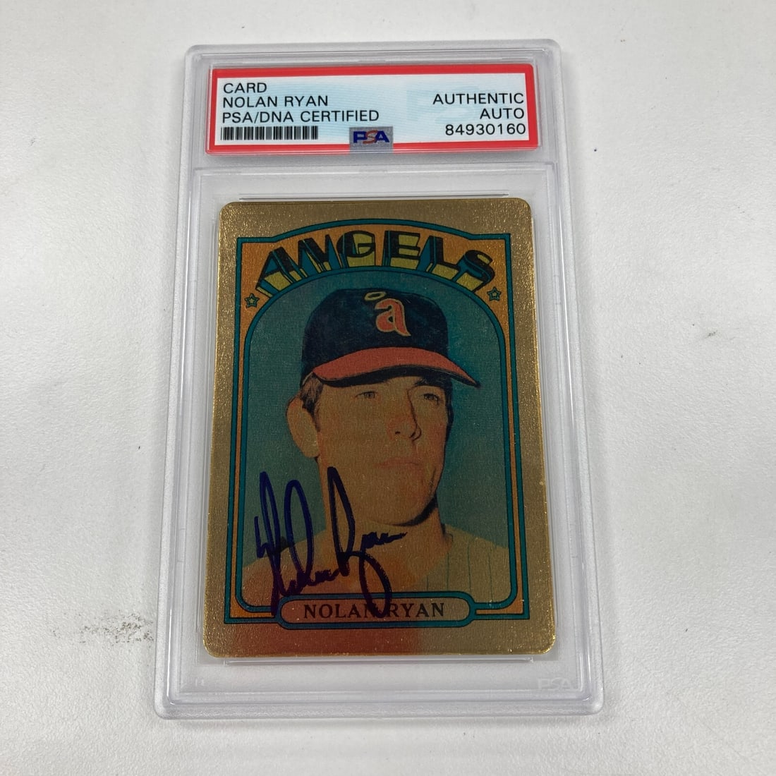 1972 Topps Nolan Ryan Autographed Porcelain Baseball Card PSA Authenticated (1 of 2)