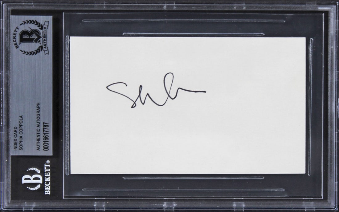 Sophia Coppola Autographed 3x5 Index Card Beckett Authenticated Slab (1 of 2)