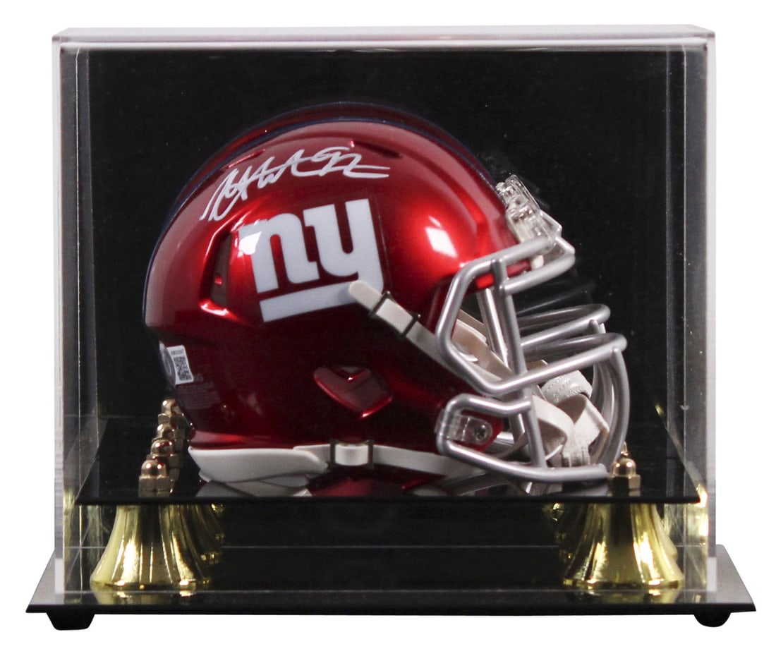Michael Strahan Signed Giants Flash Speed Mini Helmet with BAS Authentication: Michael Strahan Signed Giants Flash Speed Mini Helmet with BAS Authentication This New York Giants Flash Speed Mini Helmet has been personally signed by NFL legend Michael Strahan. The helmet features