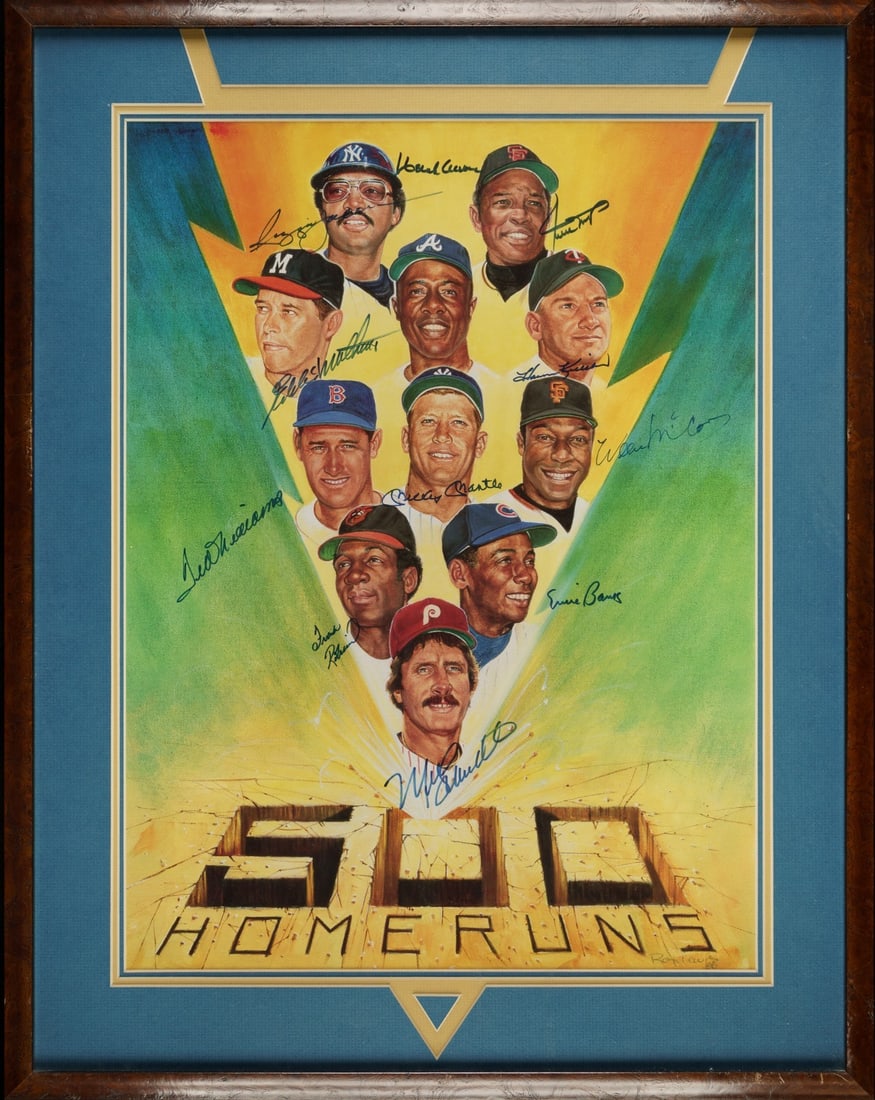 500 Home Run Club Signed Litho Photo by Mantle Williams JSA COA: 500 Home Run Club Signed Litho Photo by Mantle Williams JSA COA Celebrate baseball history with this stunning 500 Home Run Club lithograph, beautifully signed by eleven legendary players including Mic