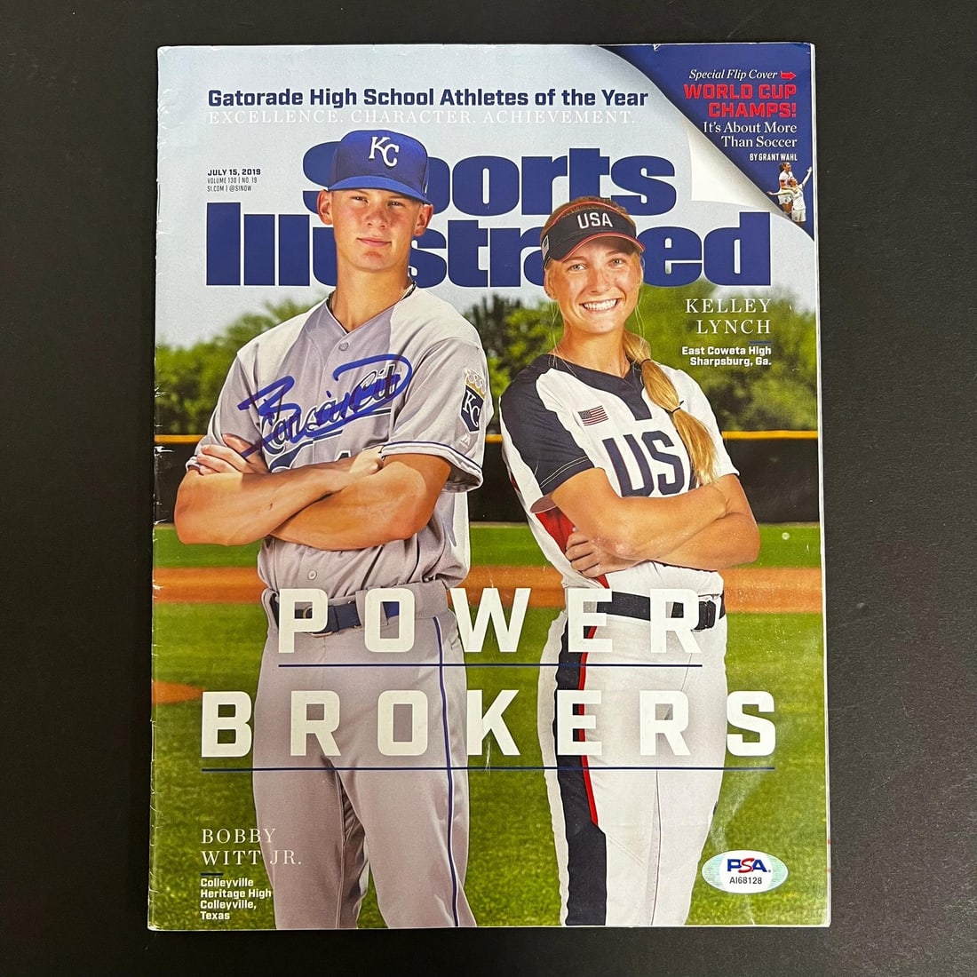 Bobby Witt Jr. Autographed Sports Illustrated Magazine PSA/DNA Certified: Bobby Witt Jr. Autographed Sports Illustrated Magazine PSA/DNA Certified This is an original Sports Illustrated magazine featuring the autograph of Bobby Witt Jr., a prominent player for the Kansas Ci