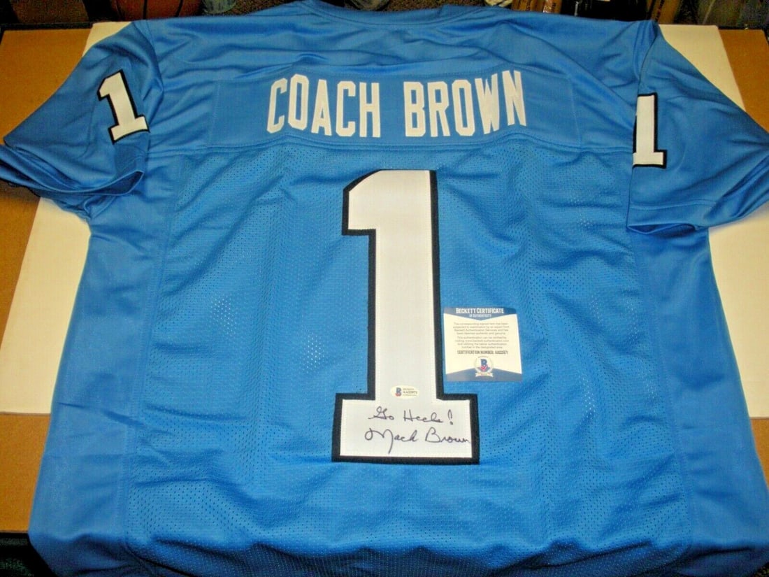 Mack Brown Autographed North Carolina Tarheels Jersey Beckett COA (1 of 2)