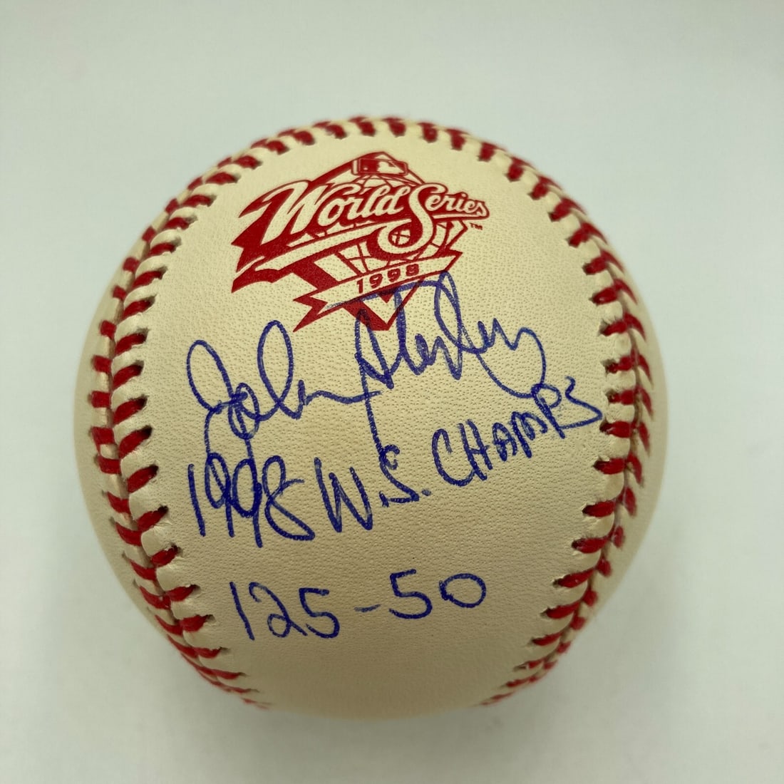 John Sterling Signed 1998 World Series Baseball JSA COA New York Yankees: John Sterling Signed 1998 World Series Baseball JSA COA New York Yankees Celebrate the legacy of the New York Yankees with this original 1998 World Series baseball, signed and inscribed by John Sterli