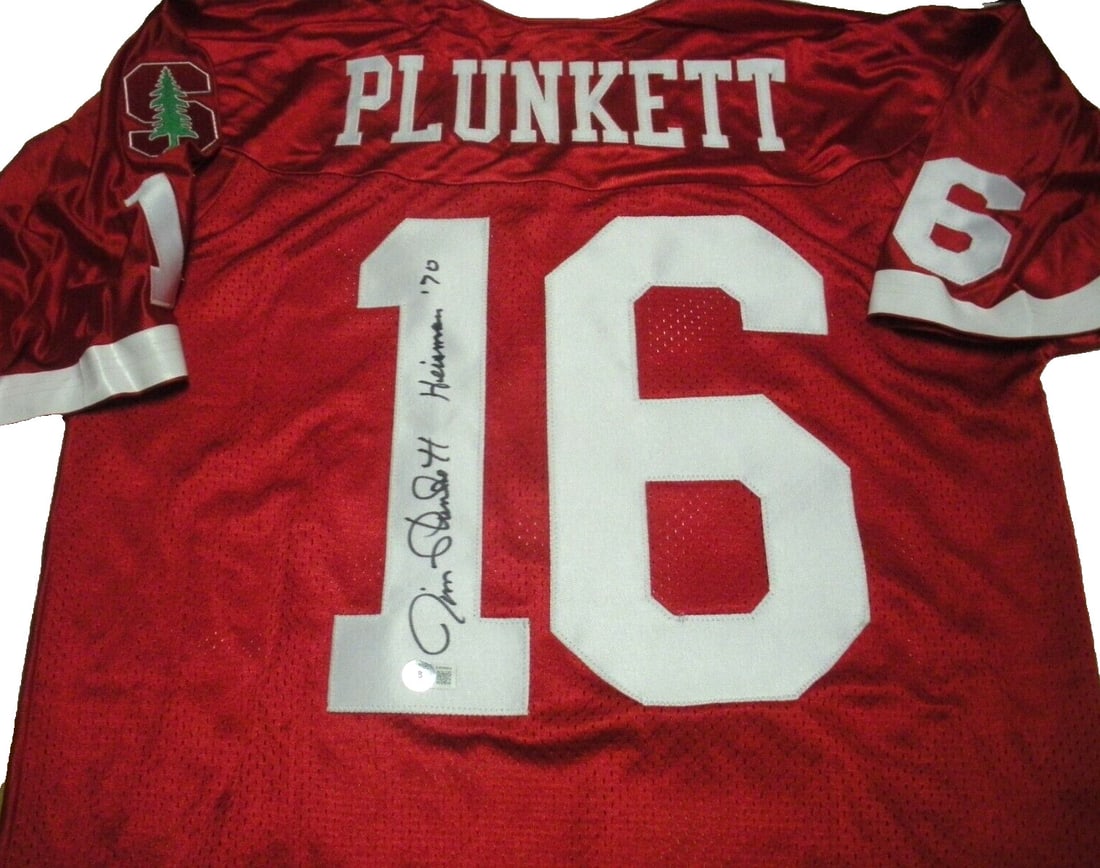 Nike Stanford Cardinal Jersey Signed by Jim Plunkett with JSA COA (1 of 2)
