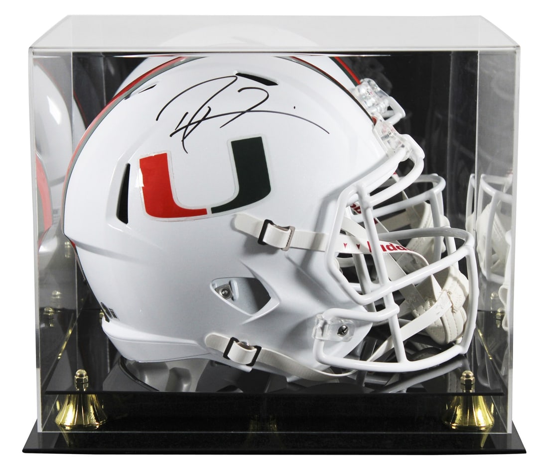 Ray Lewis Signed Miami Hurricanes Full Size Helmet with BAS Authentication: Ray Lewis Signed Miami Hurricanes Full Size Helmet with BAS Authentication Commemorate the legacy of Ray Lewis with this authentic signed white full-size Speed replica helmet from the Miami Hurricanes