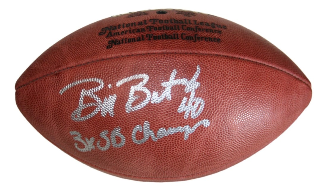 Dallas Cowboys Bill Bates autographed NFL leather football BAS (1 of 3)