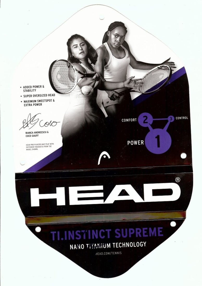 Coco Gauff Autographed Tennis Racket Insert PSA/DNA Certified (1 of 4)