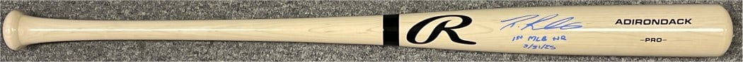 Dalton Rushing Autographed Baseball Bat 1st MLB HR 5/21/25 JSA Dodgers (1 of 4)