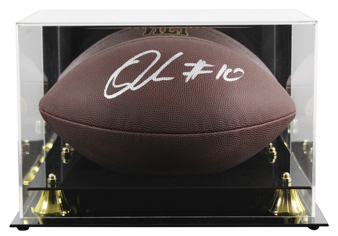 Wilson Super Grip Football Signed by Quinshon Judkins with Display Case BAS Witnessed: Wilson Super Grip Football Signed by Quinshon Judkins with Display Case BAS Witnessed This Wilson Super Grip football has been personally signed by Quinshon Judkins of the Cleveland Browns. The footba