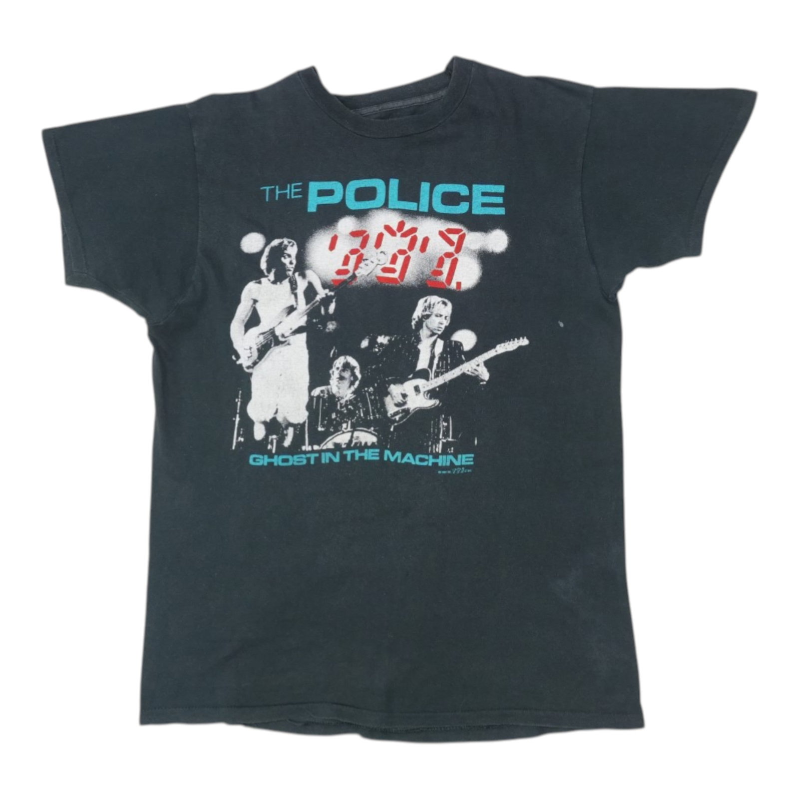 Vintage 1982 Black Cotton The Police Ghost In The Machine Tour Shirt (1 of 7)