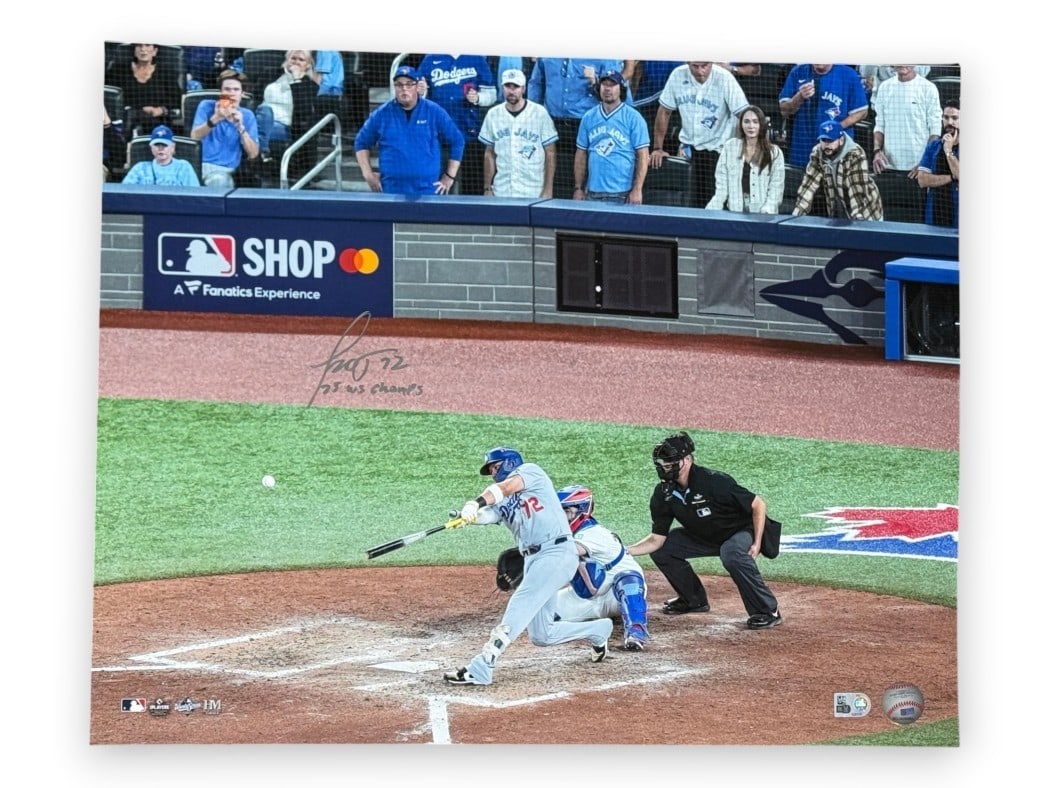 MLB Authenticated Miguel Rojas Dodgers 16x20 Signed Photo 25 WS Champs: MLB Authenticated Miguel Rojas Dodgers 16x20 Signed Photo 25 WS Champs This is a 16x20 photo autographed by Miguel Rojas, featuring the inscription "25 WS Champs." The photo is an original and has bee