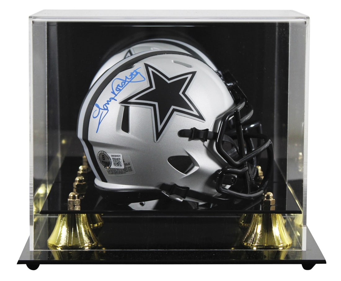 Tony Dorsett Signed Dallas Cowboys Rave Speed Mini Helmet with BAS Authentication: Tony Dorsett Signed Dallas Cowboys Rave Speed Mini Helmet with BAS Authentication This authentic mini helmet features the signature of Tony Dorsett, a celebrated player of the Dallas Cowboys. The helm