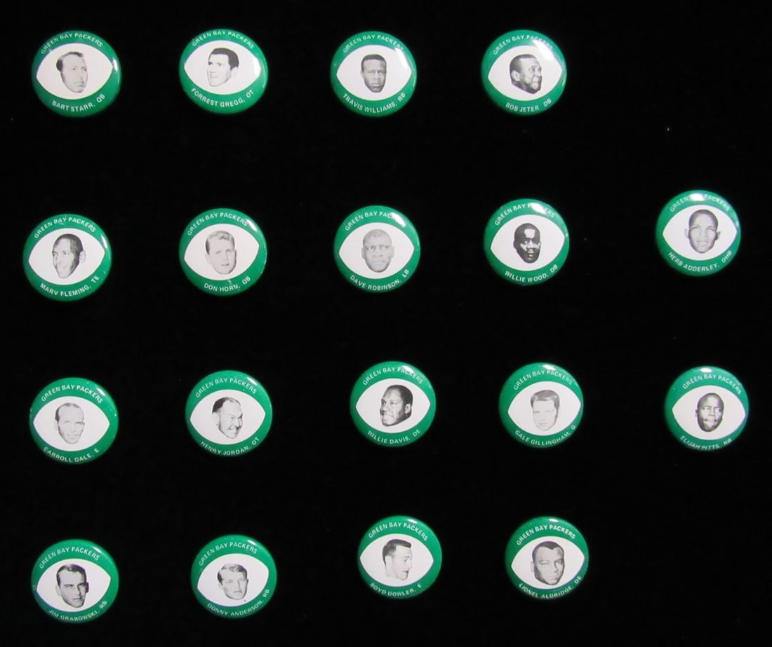 1969 Drenks Potato Chips Green Bay Packers Pin Set 18 of 20 (1 of 3)