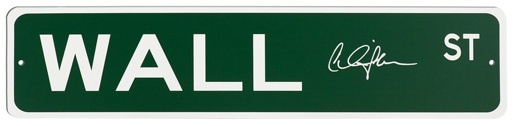Charlie Sheen Signed Wall Street Green Aluminum Sign with COA (1 of 1)