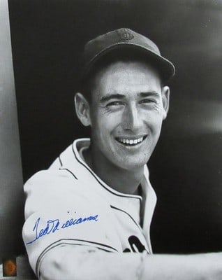Ted Williams Autographed 16x20 Photo With Green Diamond Hologram Authentication: Ted Williams Autographed 16x20 Photo With Green Diamond Hologram Authentication This is an original 16x20-inch black and white photo signed by Hall of Famer Ted Williams of the Boston Red Sox. The aut
