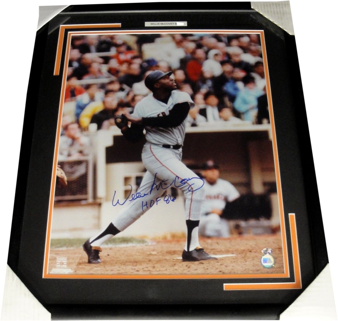 Framed 16x20 Willie McCovey Signed Photo with Hall Of Fame Sports Authentication (1 of 4)