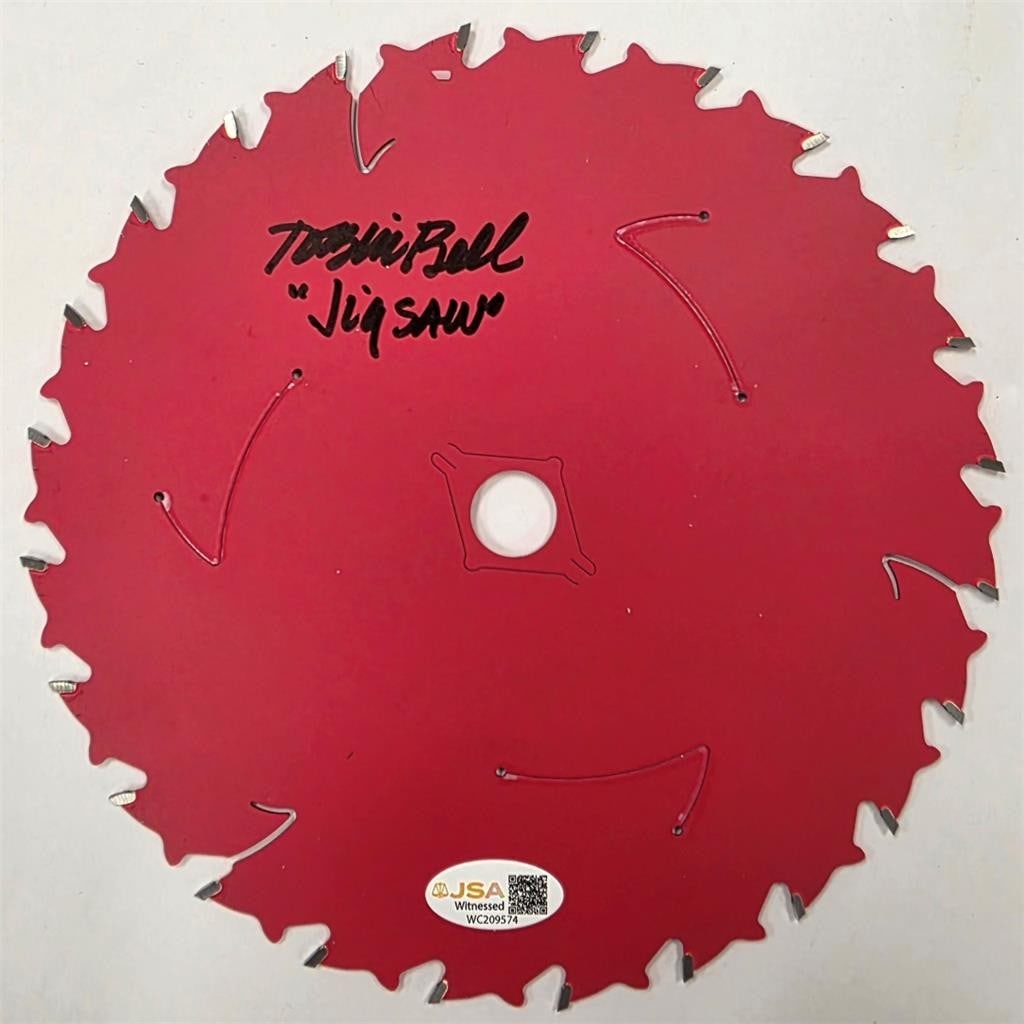 Jigsaw Movie 7.25 Inch Saw Blade Autographed by Tobin Bell JSA Authenticated (1 of 4)