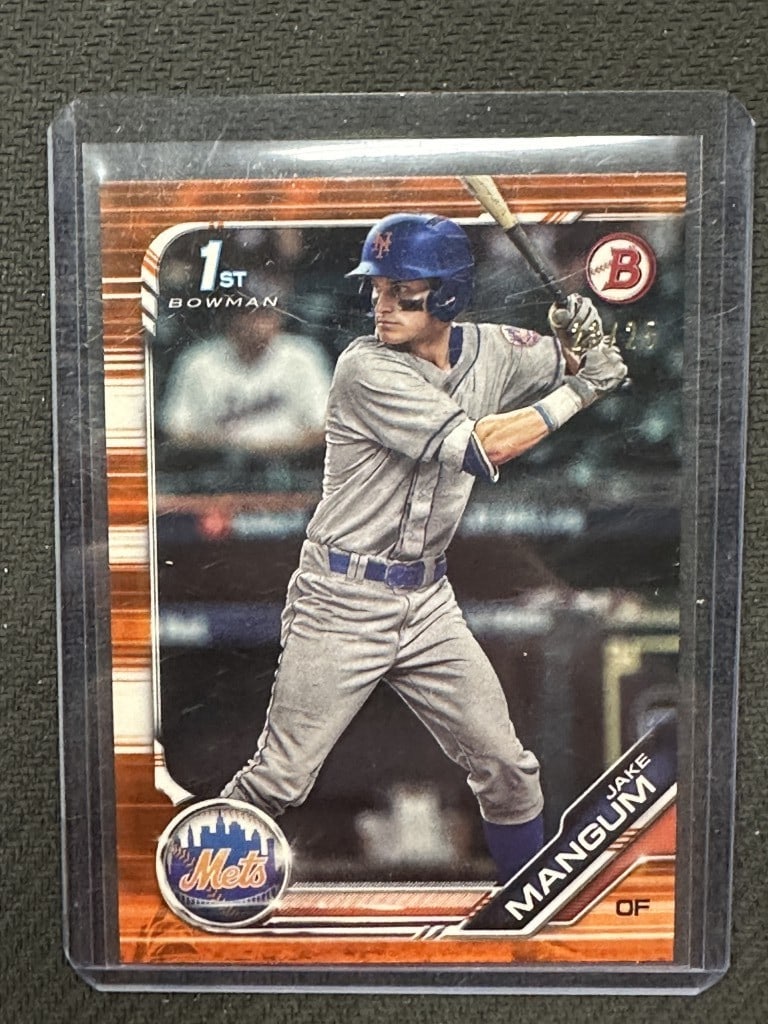 Jake Mangum 2019 Bowman Draft Orange Paper Prospect Card #BD-95 23/25 Mets (1 of 2)