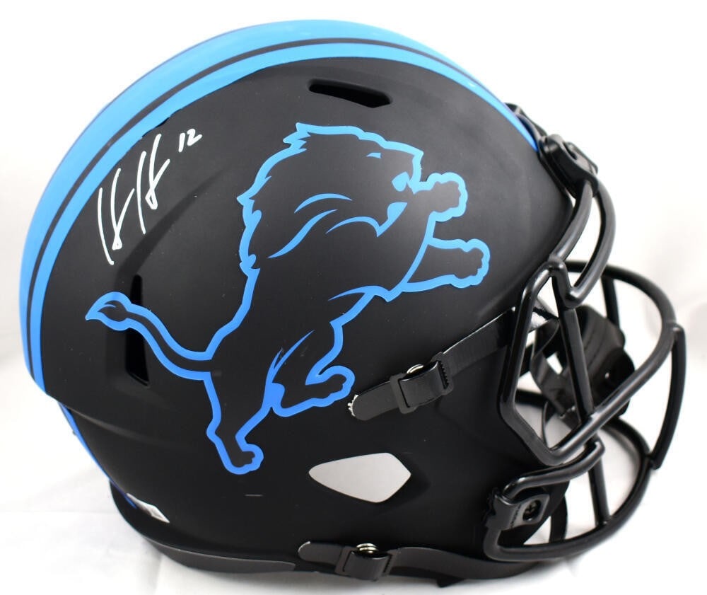Hendon Hooker Signed Detroit Lions Eclipse Speed Helmet Beckett Authenticated: Hendon Hooker Signed Detroit Lions Eclipse Speed Helmet Beckett Authenticated This authentic Detroit Lions full-size Eclipse Speed helmet, featuring the signature of player Hendon Hooker, is a must-ha