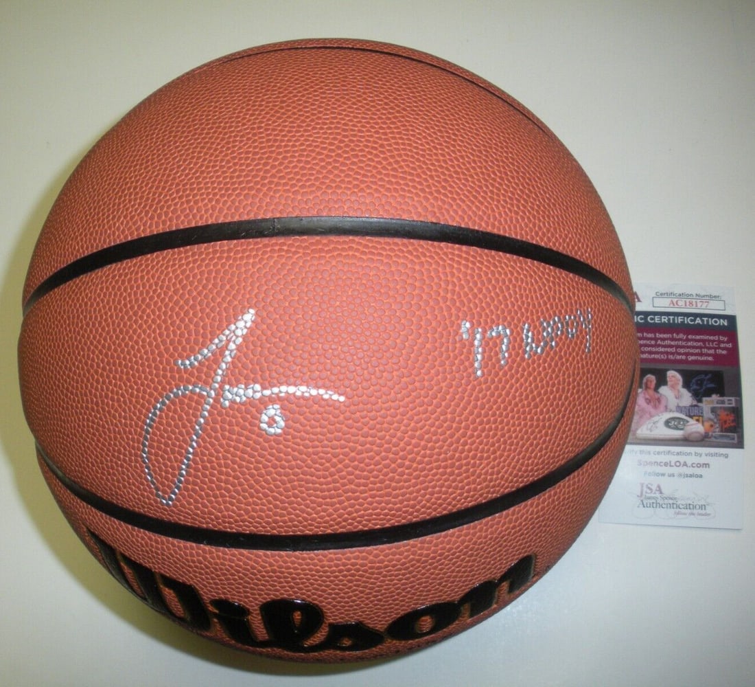 Signed Frank Mason 2017 Kansas Jayhawks Basketball With JSA COA: Signed Frank Mason 2017 Kansas Jayhawks Basketball With JSA COA This is a basketball signed by Frank Mason, commemorating his time with the Kansas Jayhawks during the 2017 season when he was named Nat