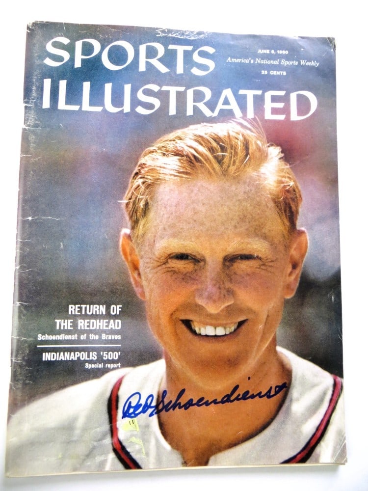 Red Schoendienst Autographed Sports Illustrated Magazine 1960 JSA Certified: Red Schoendienst Autographed Sports Illustrated Magazine 1960 JSA Certified This is an original Sports Illustrated magazine from 1960 featuring Red Schoendienst, a notable player of the Milwaukee Brav