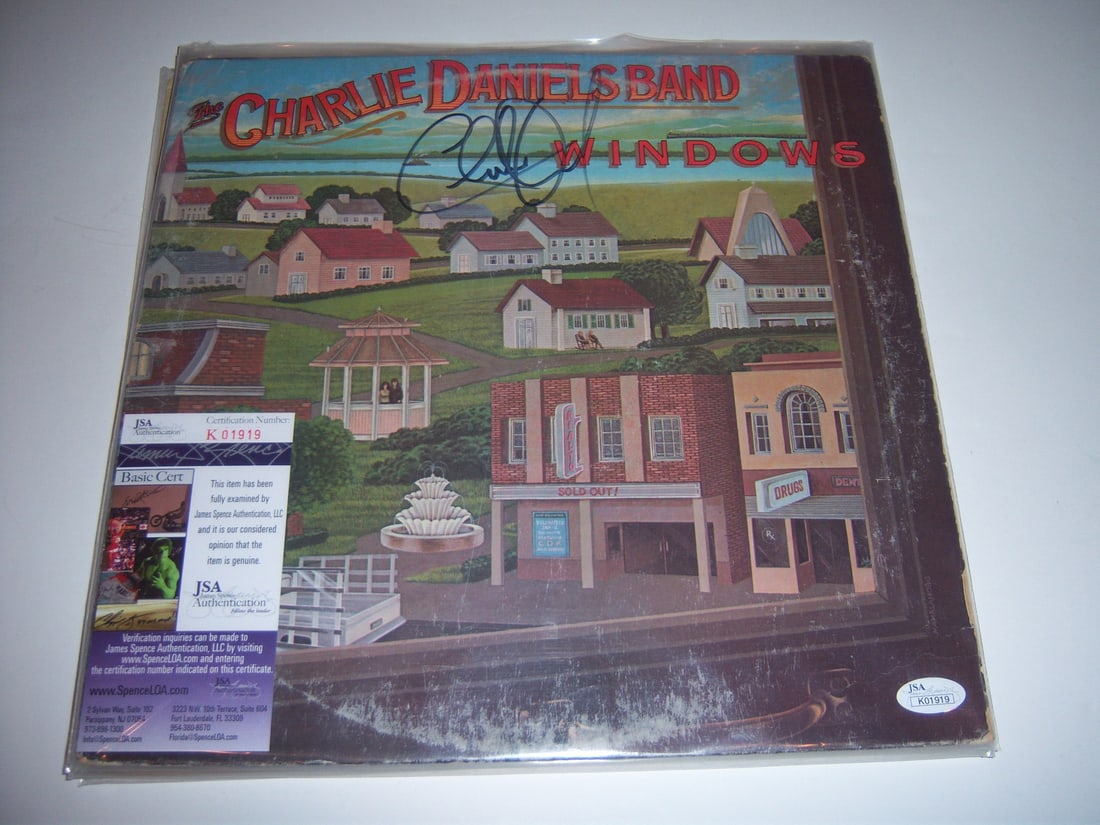 Signed Charlie Daniels Album Cover Windows JSA COA Authenticated Autograph (1 of 1)