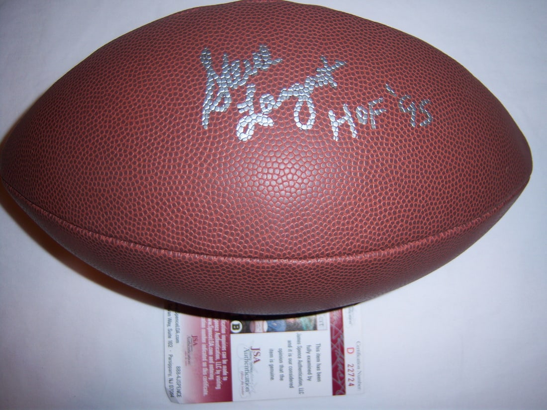 JSA Authenticated Steve Largent Signed Seahawks Hall of Fame Football (1 of 2)