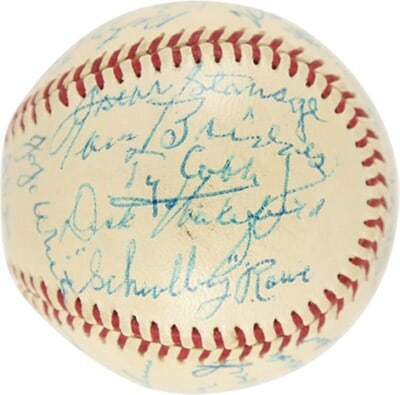 Detroit Tigers Hall of Fame autographed baseball PSA/DNA 28 signatures (1 of 8)