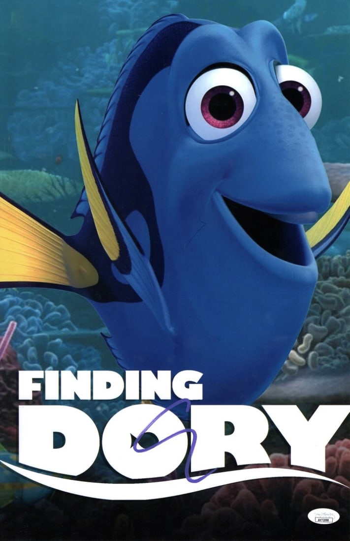 Ellen DeGeneres Autographed 11x17 Finding Dory Photo JSA Certified: Ellen DeGeneres Autographed 11x17 Finding Dory Photo JSA Certified Celebrate the magic of Pixar's Finding Dory with this stunning 11X17 photograph autographed by Ellen DeGeneres. This original item ha
