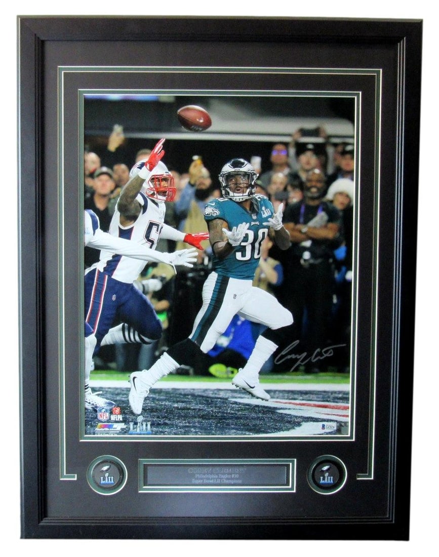 Framed Corey Clement Signed Super Bowl LII 16x20 Eagles Photo Beckett COA (1 of 5)