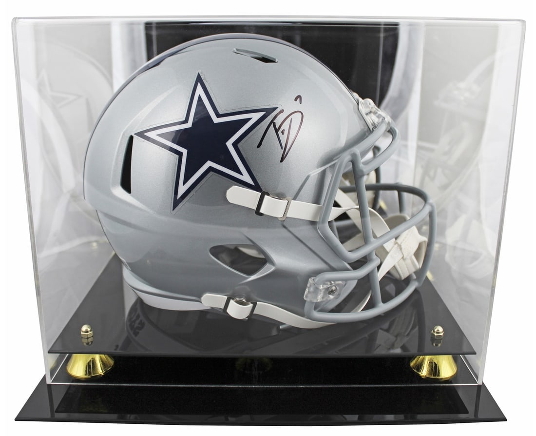Trevon Diggs Autographed Cowboys Speed Replica Helmet With Display Case BAS Witnessed (1 of 4)