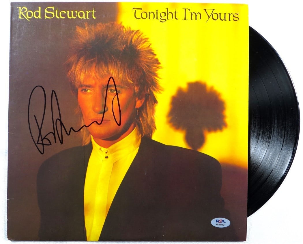 Rod Stewart Autographed Tonight I'm Yours Album Cover PSA Certified (1 of 4)