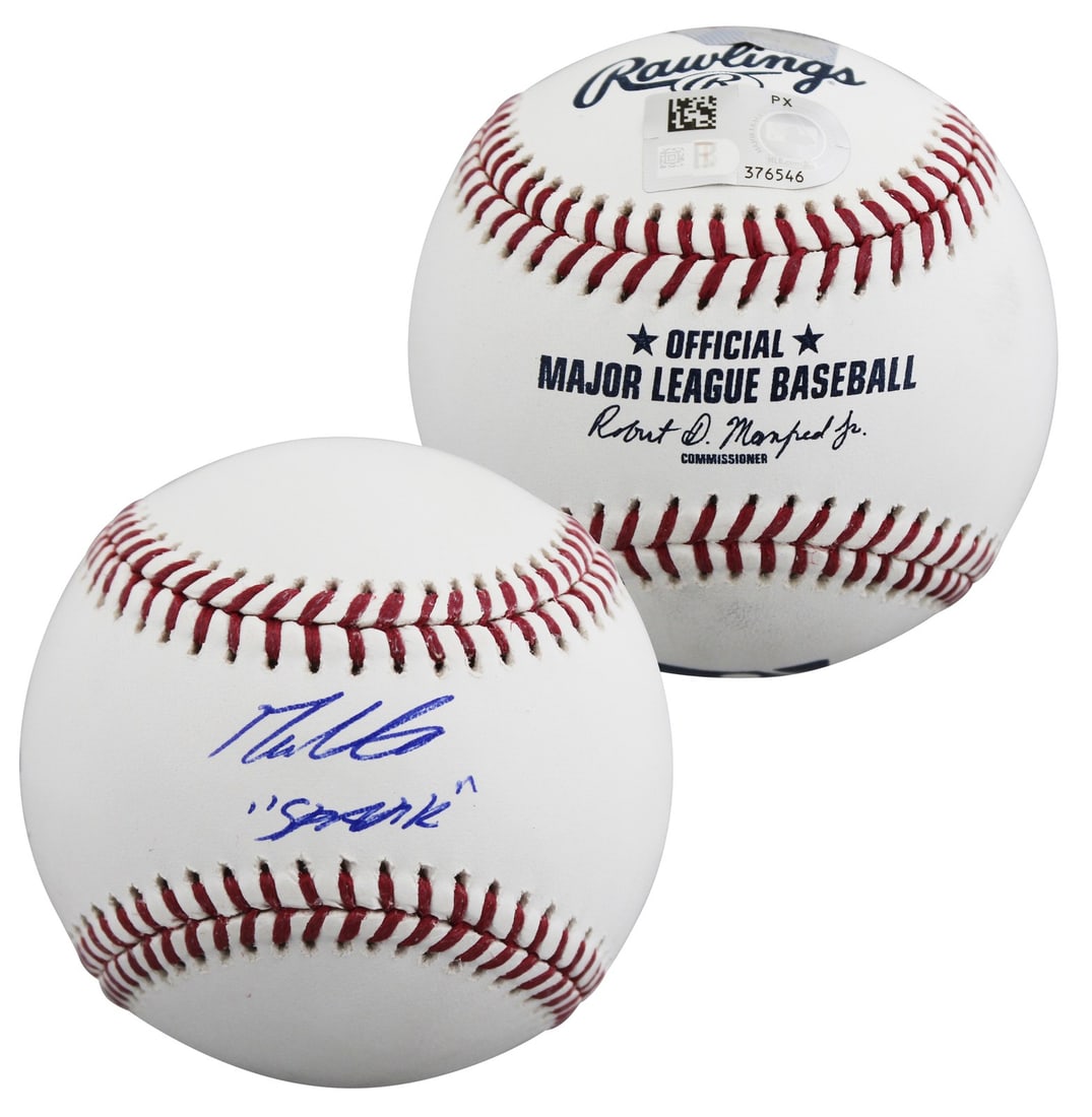 Max Clark Autographed Baseball with Spark Inscription Fanatics Authenticated (1 of 4)