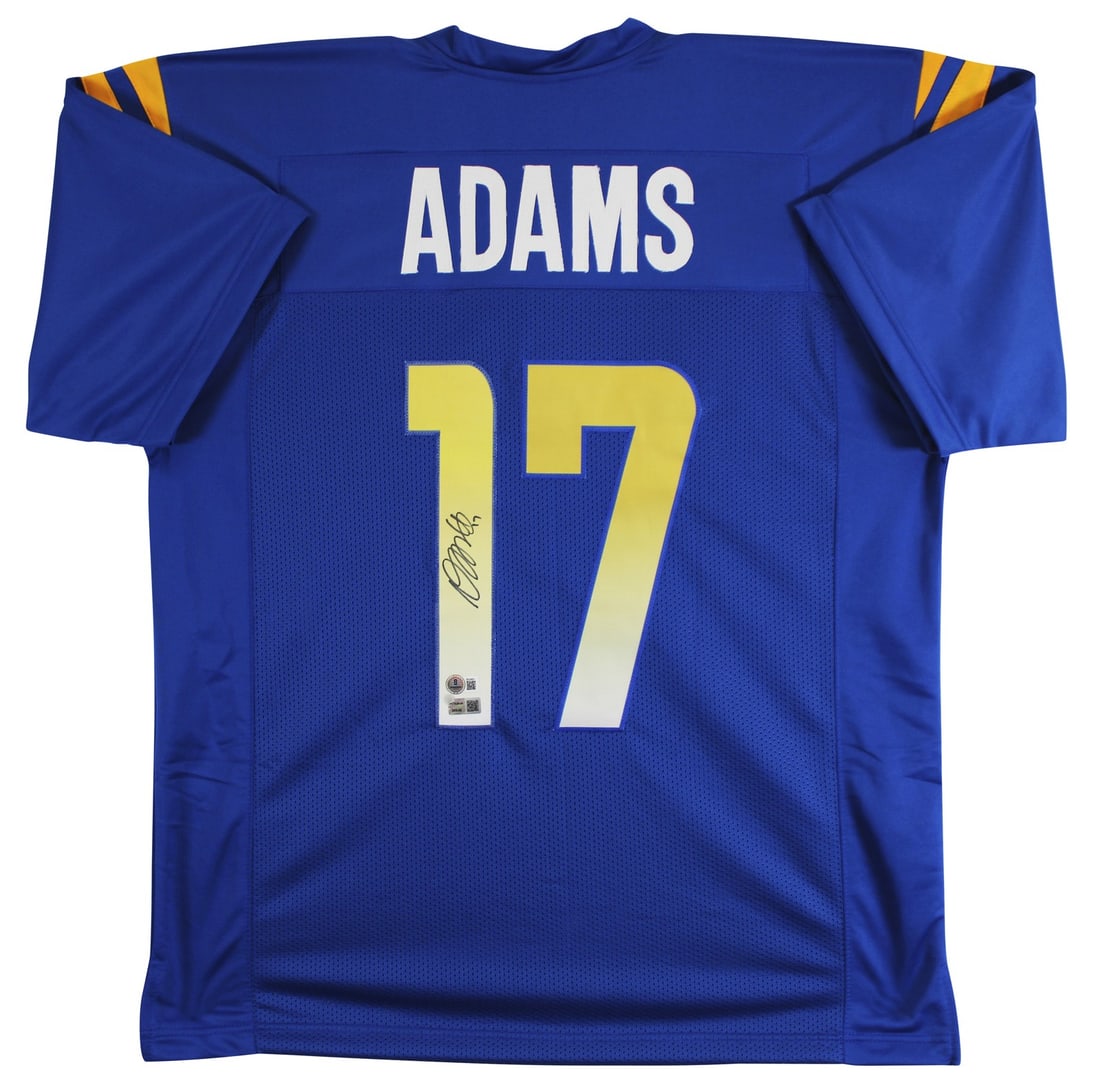 Davante Adams Signed Blue Los Angeles Rams Jersey With Beckett Authentication: Davante Adams Signed Blue Los Angeles Rams Jersey With Beckett Authentication This blue pro style jersey is personally autographed by Davante Adams of the Los Angeles Rams. The jersey is a custom-stit