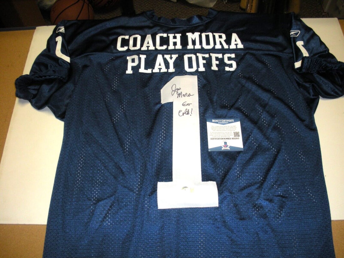 Jim Mora Autographed Indianapolis Colts Reebok Jersey With Beckett Authentication (1 of 2)
