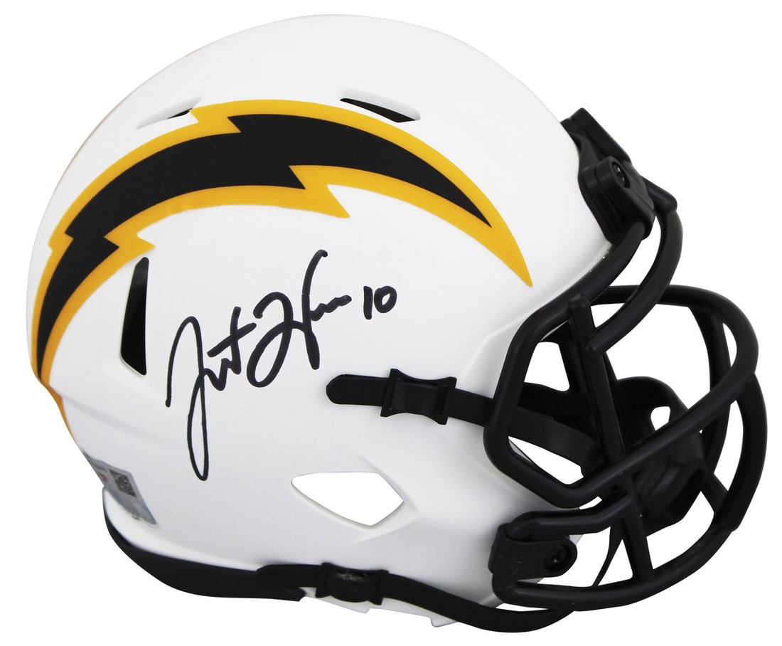 Justin Herbert Signed Lunar Speed Mini Helmet Los Angeles Chargers Authentic Fanatics (1 of 2)
