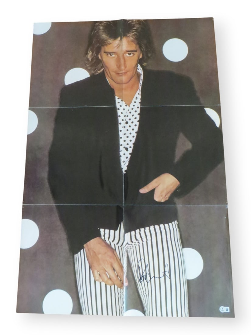 24x36 Poster Signed by Rod Stewart with Beckett Album Authentication: 24x36 Poster Signed by Rod Stewart with Beckett Album Authentication This is an original 24x36 poster for the Rod Stewart album "Foolish Behaviour," hand-signed by Rod Stewart. The autograph is authen