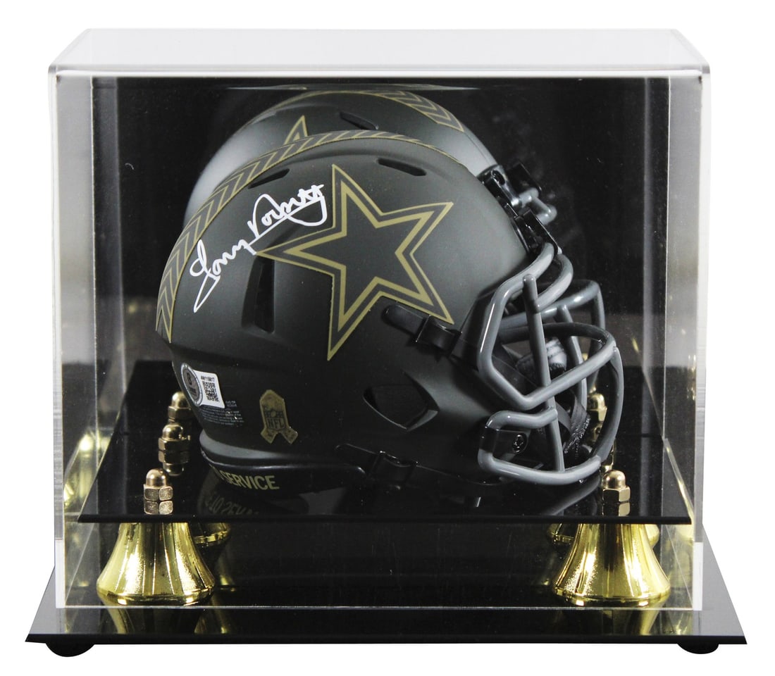 Tony Dorsett Autographed Dallas Cowboys Salute to Service Mini Helmet with BAS Authentication: Tony Dorsett Autographed Dallas Cowboys Salute to Service Mini Helmet with BAS Authentication This original Dallas Cowboys mini helmet is a tribute to the Salute to Service IV and has been personally 