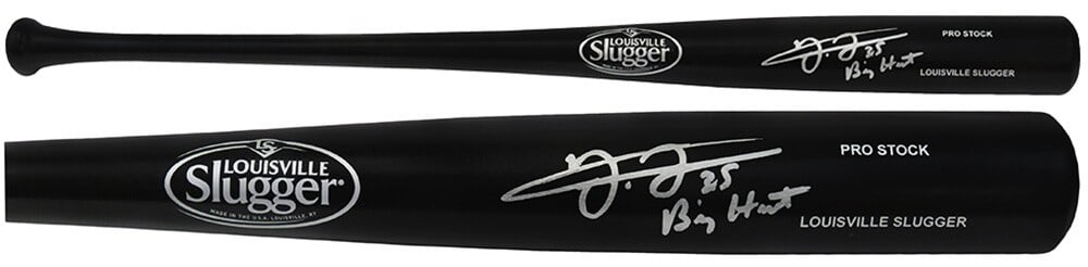 Frank Thomas Signed Louisville Slugger Black Bat Big Hurt (SS COA): Frank Thomas Signed Louisville Slugger Black Bat Big Hurt (SS COA) This authentic Frank Thomas signed Louisville Slugger Pro Stock black baseball bat is a must-have for any baseball enthusiast. Featur
