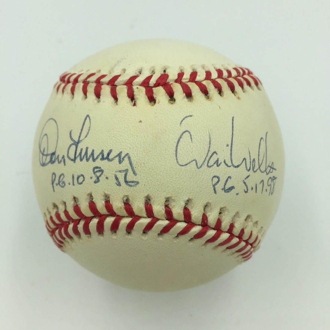 Perfect Game Baseball Signed and Inscribed by Don Larsen and David Wells PSA DNA (1 of 7)