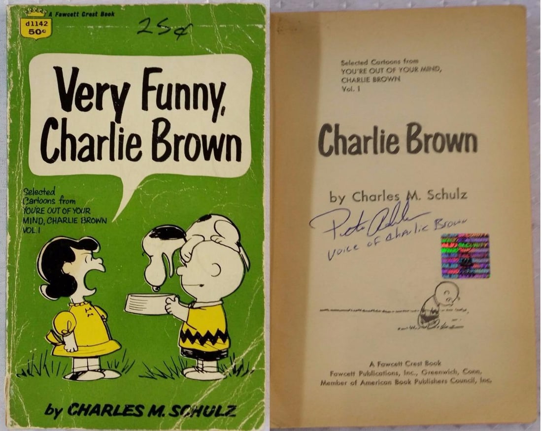 Peter Robbins Autographed Very Funny Charlie Brown Book OC Dugout Exclusive: Peter Robbins Autographed Very Funny Charlie Brown Book OC Dugout Exclusive This original "Very Funny, Charlie Brown" book features a signature by Peter Robbins, who is associated with the beloved Cha