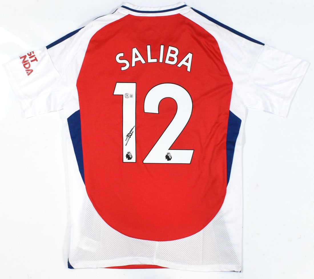 Arsenal Home Jersey Signed by William Saliba with Beckett Hologram (1 of 3)