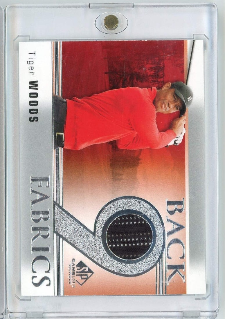 Tiger Woods Back 9 Fabrics Event Worn Relic Card Upper Deck 2021 #B9TW (1 of 2)