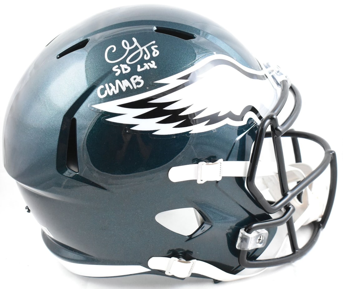 Philadelphia Eagles Full Size Speed Helmet Signed by CJ Gardner-Johnson Beckett Holo: Philadelphia Eagles Full Size Speed Helmet Signed by CJ Gardner-Johnson Beckett Holo This is an autographed full-size Speed helmet featuring CJ Gardner-Johnson of the Philadelphia Eagles. The helmet c